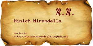 Minich Mirandella névjegykártya